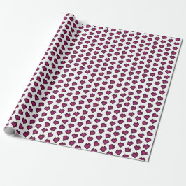 Niedlich Magenta Dark Pink Gemstone Herzmuster Geschenkpapier