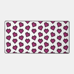 Niedlich Magenta Dark Pink Gemstone Herzmuster Schreibtischunterlage