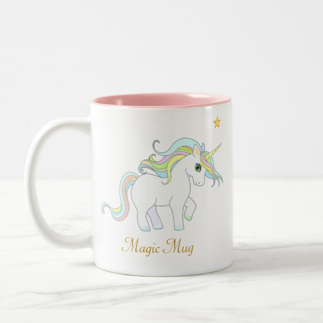 Niedlich Magic Unicorn und Star Zweifarbige Tasse (Links)