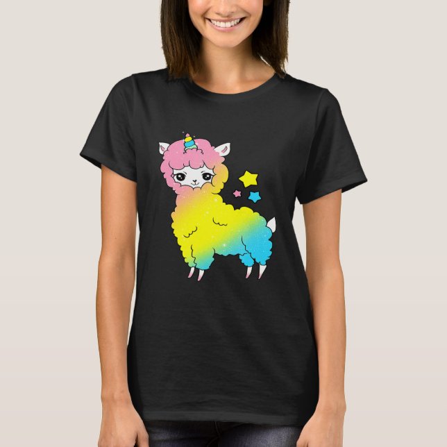 Niedlich Magical Llama Unicorn Llamacorn T-Shirt (Vorderseite)