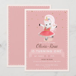 Niedlich Magische Ballerina Einhorn Rosa Girl Gebu Einladung