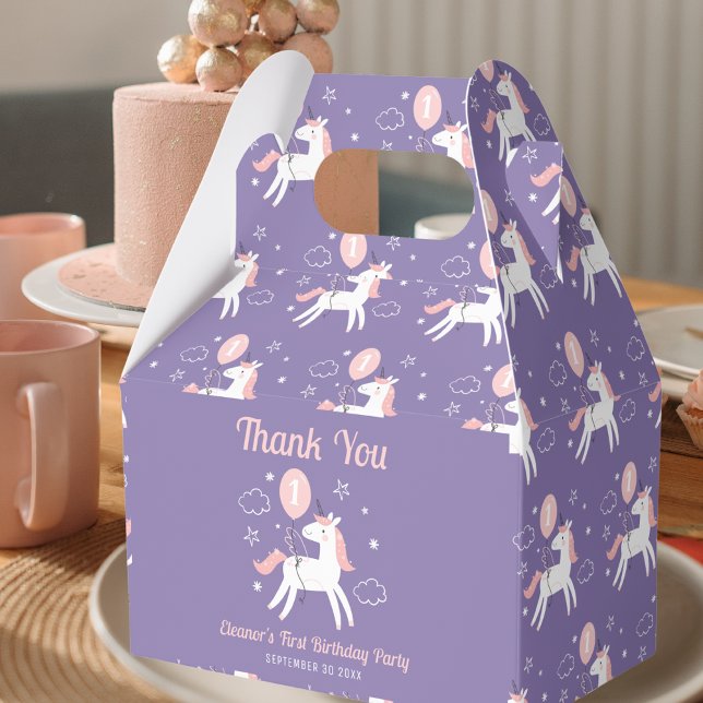 Niedlich Magische Lila und rosa Einhorn Danke Geschenkschachtel (Von Creator hochgeladen)