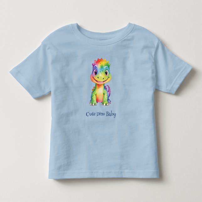 Niedlich Magischer Regenbogen Dinosaur Happy Birth Kleinkind T-shirt (Vorderseite)