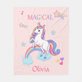 Niedlich Magisches Einhorn Personalisiert Fleecedecke