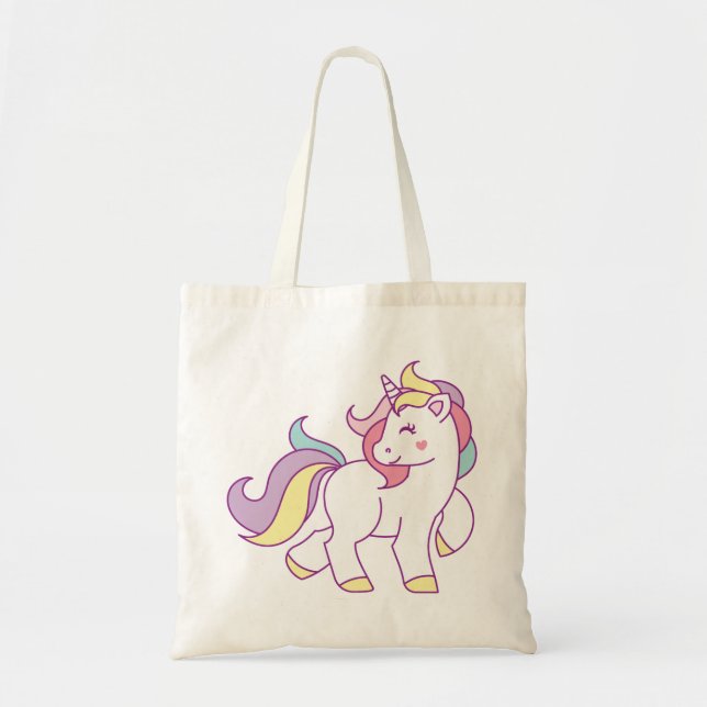 Niedlich Magisches Einhorn Personalisiert Tragetasche (Vorne)