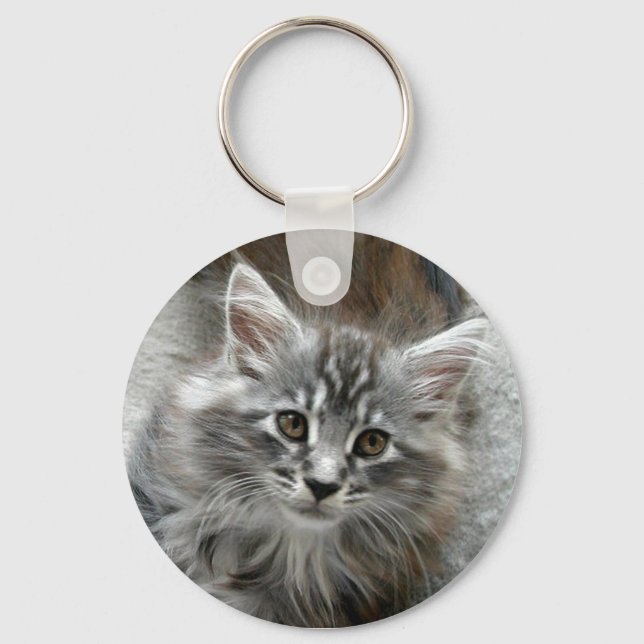 Niedlich Maine Coon Kitten Schlüsselanhänger (Vorderseite)