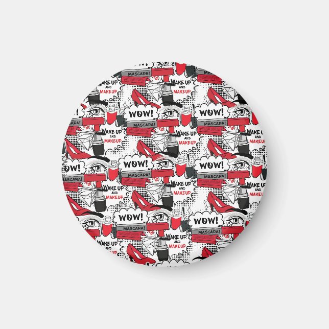 Niedlich Makeup Girl - kawaii Beauty und Glam Fash Magnet (Vorne)