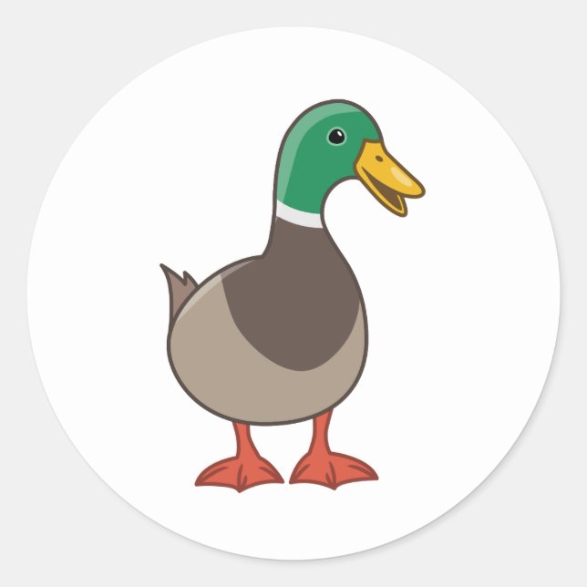 Niedlich Mallard Duck Runder Aufkleber (Vorderseite)