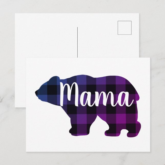 Niedlich Mama Bären Design Mütter Tagesgeschenk Postkarte (Vorne/Hinten)