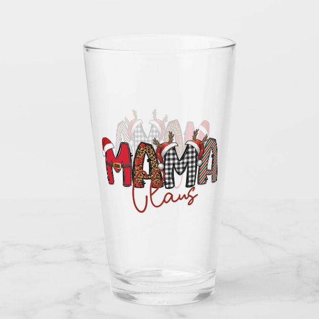 Niedlich Mama Claus-Skript Glas (Vorderseite)