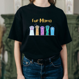 Niedlich Mama Paw Design T-Shirt