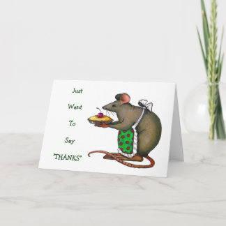 Niedlich Mama Rat with Pie: Zeichnend: Danke