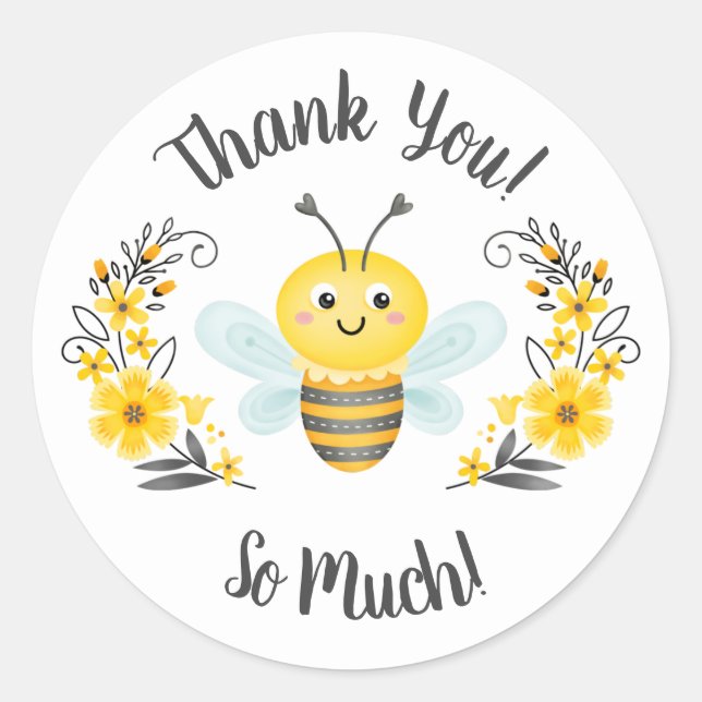 Niedlich Mama to Bee Baby Dusche Danke Sticker (Vorderseite)