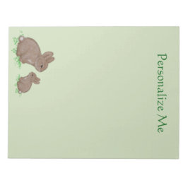 Niedlich Mama und Baby Bunny in Clover Notizblock