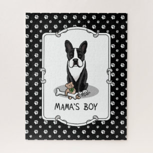 Niedlich Mamas Boy Boston Terrier (schwarz)