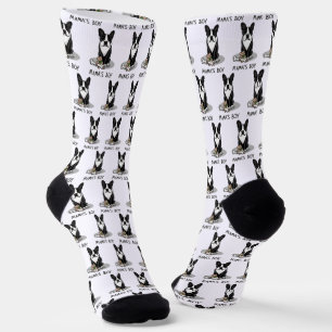 Niedlich Mamas Boy Boston Terrier (schwarz) Socken