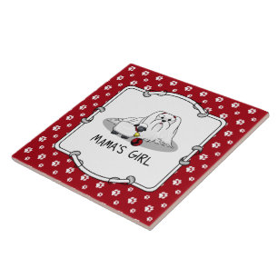 Niedlich Mama's Girl #2 Maltese Dog - maltesische  Fliese