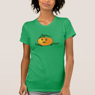 Niedlich Mandarin Orange mit mildem Gesicht T-Shirt