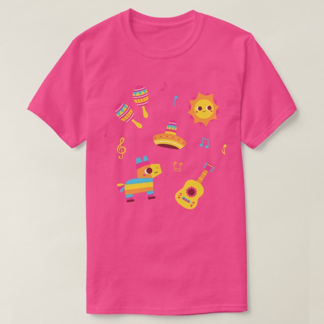 Niedlich Maracas Sun Sombrero Pinata Guitar Set T-Shirt (Design vorne)