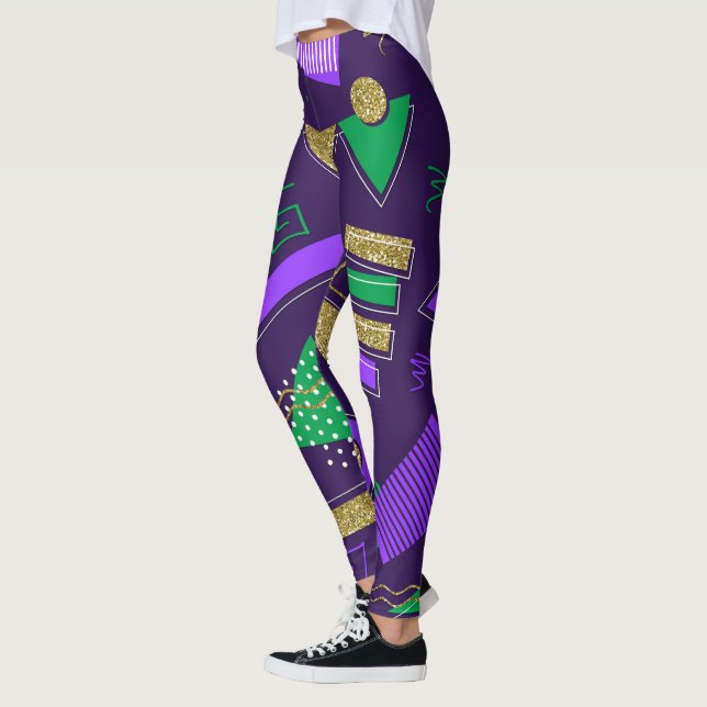 Niedlich Mardi Gra-Muster Leggings (Links)
