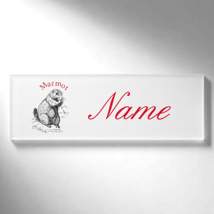 Niedlich Marmot Animal Thunder_Cove Namenschild