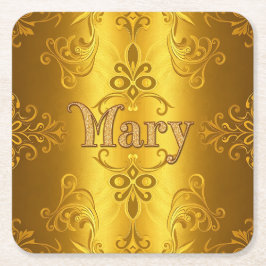 Niedlich Mary Name Gold Foil Untersetzer