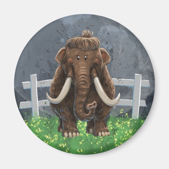 Niedlich Mastodon Magnet (Vorne)