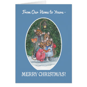 Niedlich Mäuse Carol Singers Frohe Weihnachten