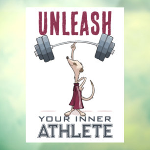 Niedlich Meerkat Entleash Your Inner Athlete Carto Fensteraufkleber