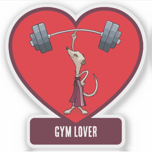 Niedlich Meerkat Gym Lover Gewitter Cartoon Aufkleber (Vorderseite)