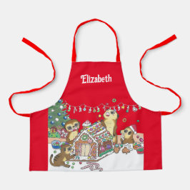 Niedlich Meerkat Holiday Gingerbread House Schürze