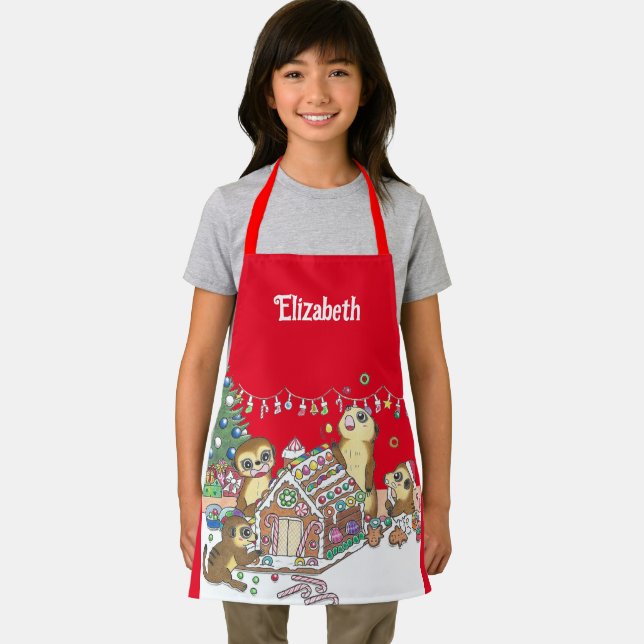 Niedlich Meerkat Holiday Gingerbread House Schürze (Insitu)