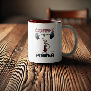 Niedlich Meerkat Kaffee Power Weightlift Cartoon Zweifarbige Tasse