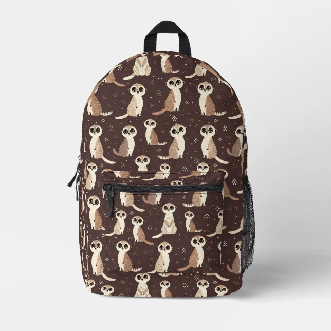 Niedlich Meerkat Muster Bedruckter Rucksack (Vorderseite)