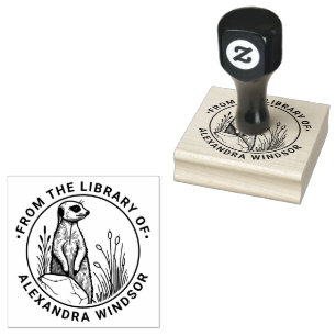 Niedlich Meerkat Stehend #1 Bibliotheksname Gummistempel