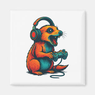 Niedlich Meerkat Video Game Controller Funny Gamer Magnet