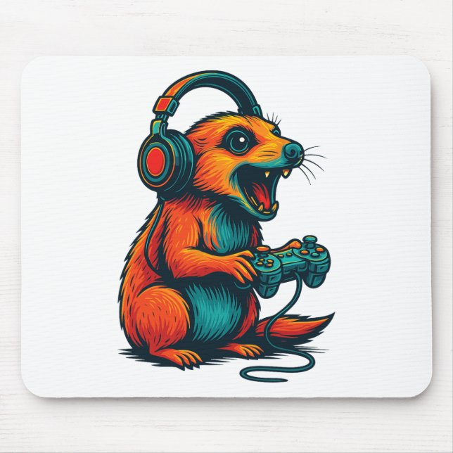 Niedlich Meerkat Video Game Controller Funny Gamer Mousepad (Vorne)