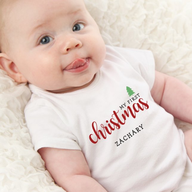 Niedlich mein erster Weihnachtsname Baby Strampler (Cute My First Christmas Name Baby Bodysuit)