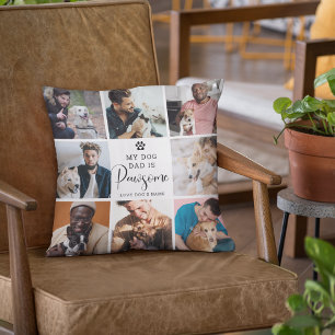 Niedlich "Mein Hund Vater ist Pawsome' FotoCollage Kissen
