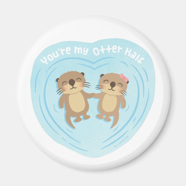 Niedlich mein Otter Halb Pun Liebe Spaß Magnet (Vorne)