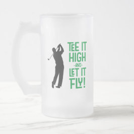 Niedlich Men Golf T-Shirt Funny Spaß Sportgrün Mattglas Bierglas