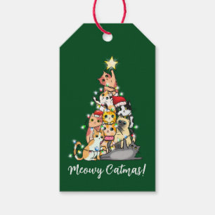 Niedlich Meowy Catmas Katzen Weihnachtsbaum Custom Geschenkanhänger
