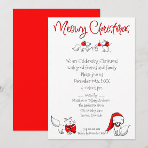 Niedlich Meowy Weihnachten Kätzchen Einladung
