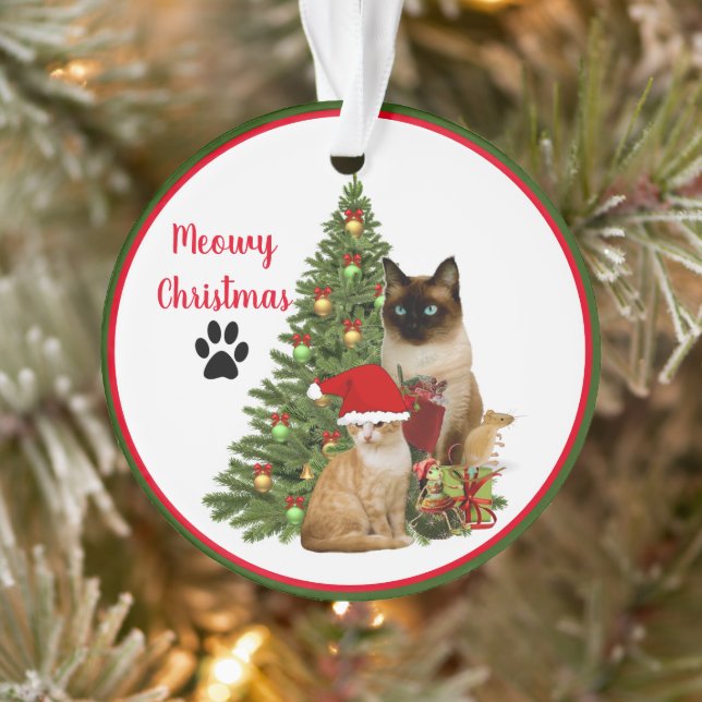 Niedlich Meowy Weihnachtskatzenfreunde Ornamente (Baum)