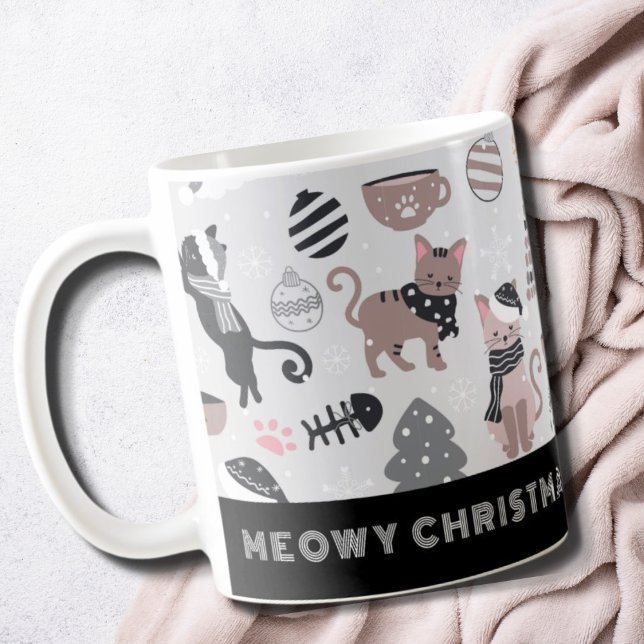 Niedlich Meowy Weihnachtskatzenjause Tasse (Von Creator hochgeladen)