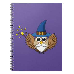 Niedlich Merlin the Wizard Owl Cartoon Notizblock