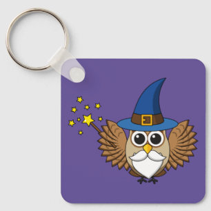 Niedlich Merlin the Wizard Owl Cartoon Schlüsselanhänger