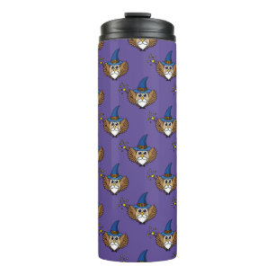 Niedlich Merlin the Wizard Owl Cartoon Thermosbecher
