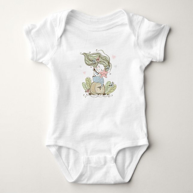 Niedlich Mermaid Baby Strampler (Vorderseite)