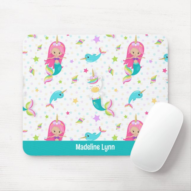 Niedlich Mermaid Beach Girl Personalisierte Kinder Mousepad (Mit Mouse)